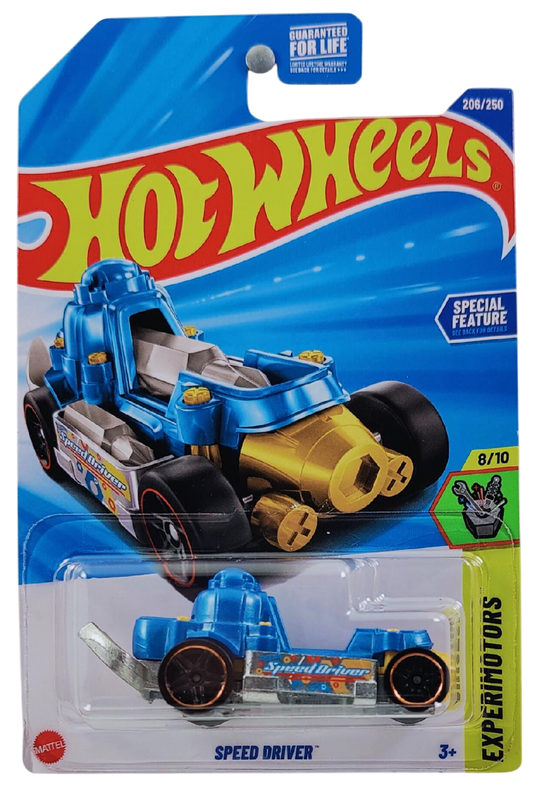 Hot Wheels 2025 - Collector # 206/250 - Experimotors 8/10 - Speed Driver - Blue - USA Card (Copy)