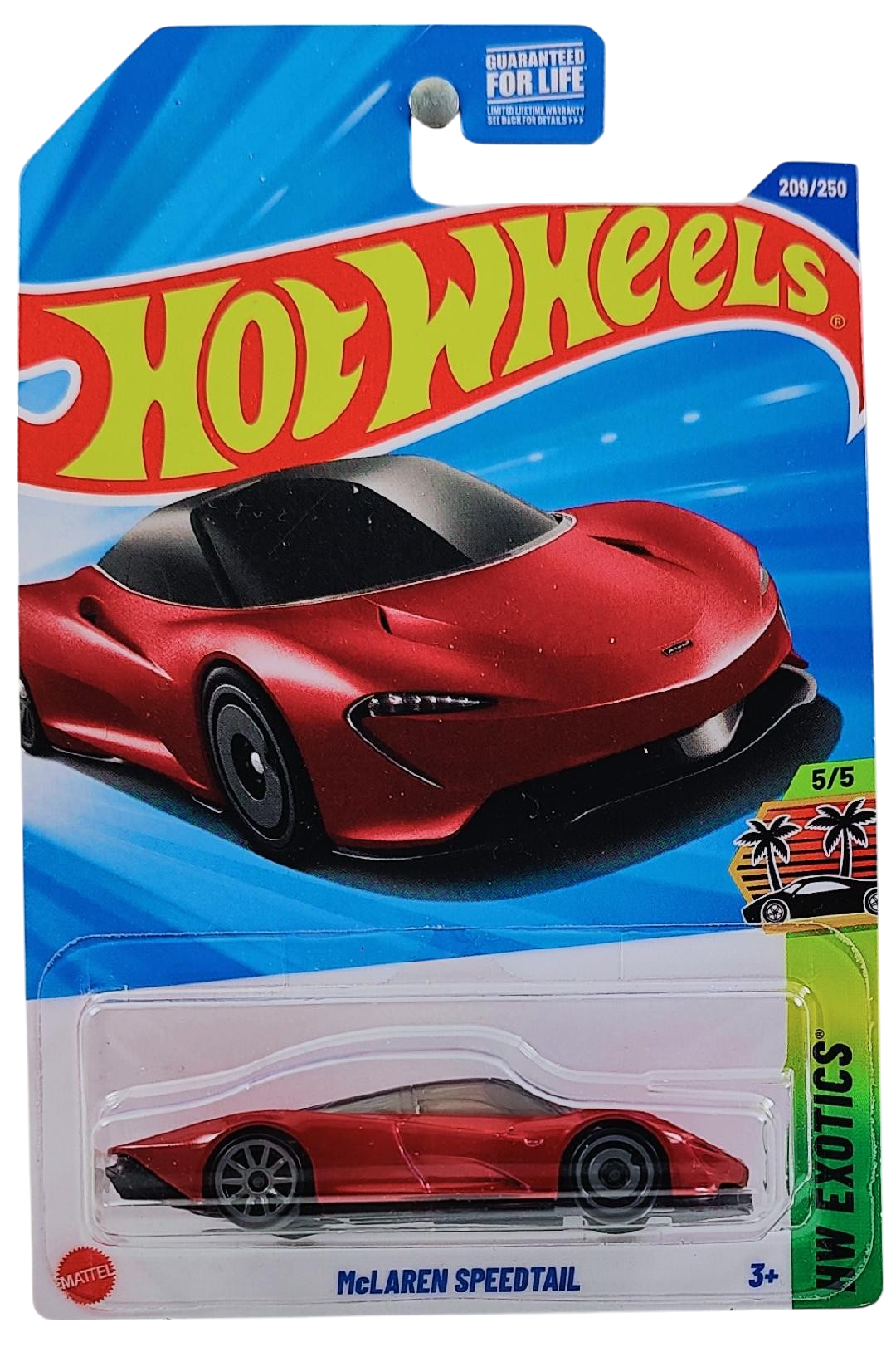 Hot Wheels 2025 - Collector # 209/250 - HW Exotics 5/5 - McLaren Speedtail - Metallic Volcano Red - USA Card