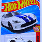 Hot Wheels 2025 - Collector # 214/250 - Then and Now 6/10 - 2013 SRT Viper - White / Blue Racing Stripes - Gray 10 Spokes - USA Card