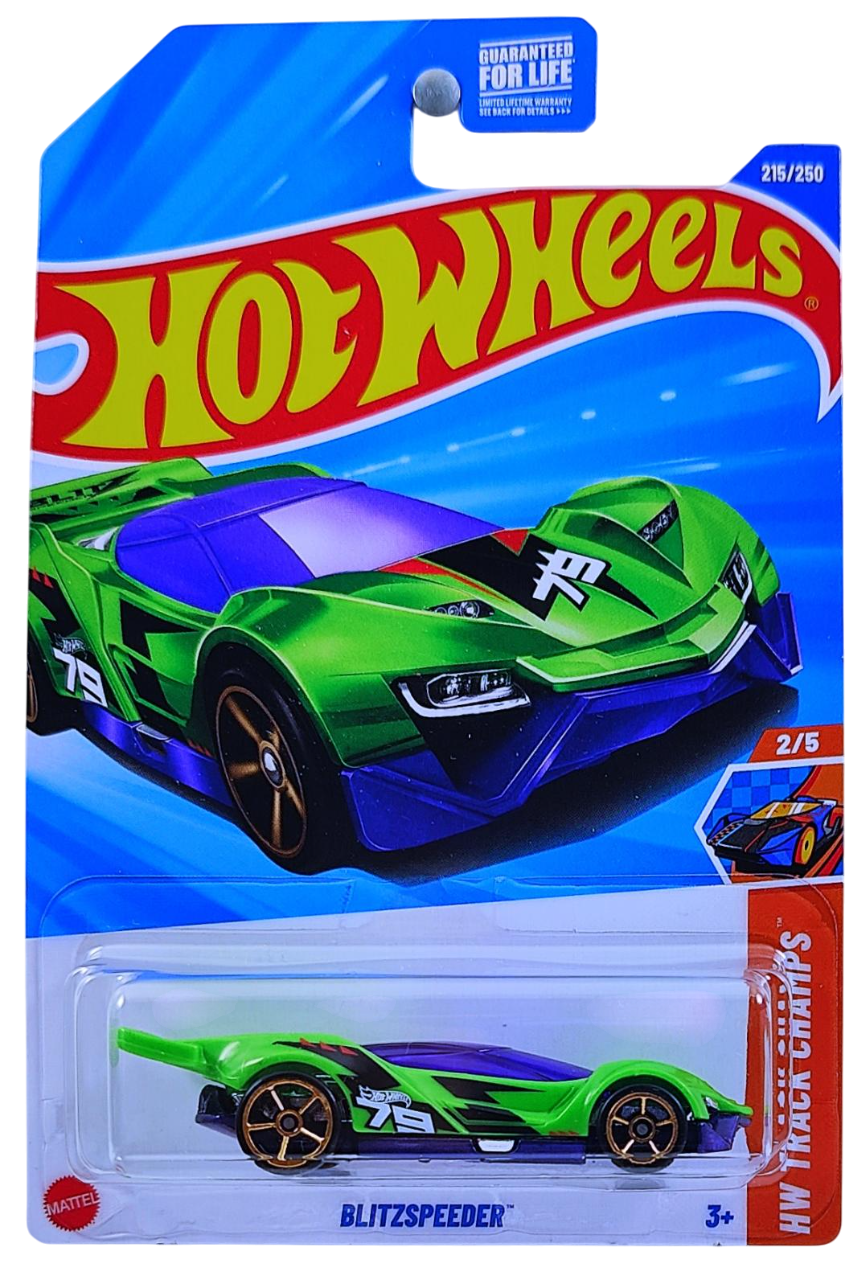 Hot Wheels 2025 - Collector # 215/250 - HW Track Champs 2/5 - Blitzspeeder - Green - OH5SP Wheels - USA Card