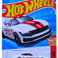 Hot Wheels 2025 - Collector # 219/250 - Then and Now 7/10 - Ford Mustang Dark Horse - White / Red Racing Stripes - M5 Wheels - USA Card