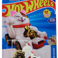 Hot Wheels 2025 - Collector # 234/250 - Celebration Racers 9/10 - New Models - Feline Lucky - White - Gold 5 Spokes - USA Card