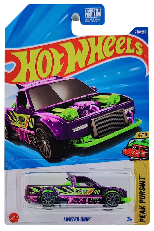 Hot Wheels 2025 - Collector # 236/250 - Peak Pursuit 6/10 - Limited Grip - Metalflake Dark Purple - USA Card