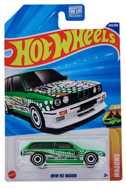 Hot Wheels 2025 - Collector # 245/250 - HW Wagons 5/5 - BMW M3 Wagon - Green / #91 - Aero Disc - USA Card