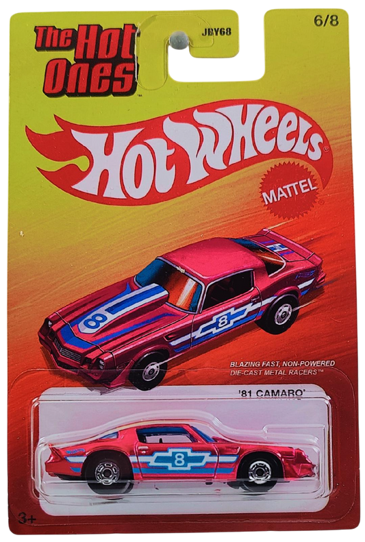 Hot Wheels 2025 - Theme - Mix 1 - The Hot Ones 6/8 - '81 Camaro - Spectraflame Pink- Hot Ones Wheels - Target Exclusive - Retro Blister Card