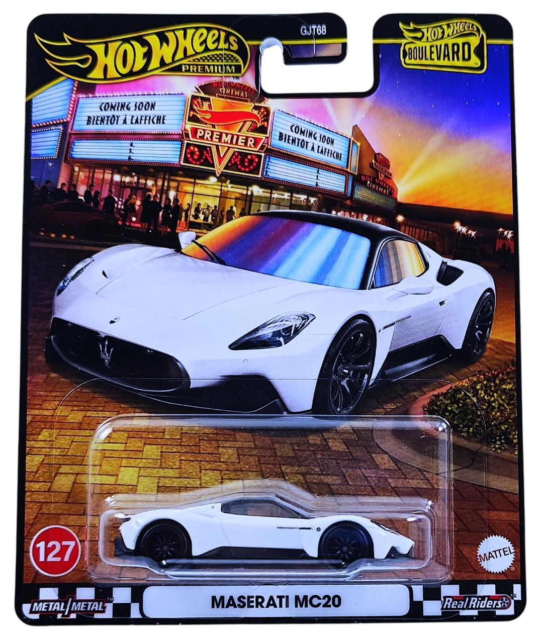 Hot Wheels 2025 - Premium / Boulevard # 127 / Mix 3 - Maserati MC20 - Pearl White - Metal/Metal & Real Riders - Walmart Exclusive - NEW Casting!