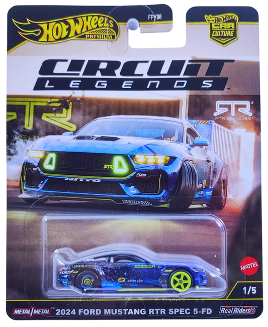 Hot Wheels 2025 - Premium / Car Culture / Circuit Legends 1/5 - 2024 Ford Mustang RTR Spec 5-FD - Black - Metal/Metal & Real Riders - NEW Casting!
