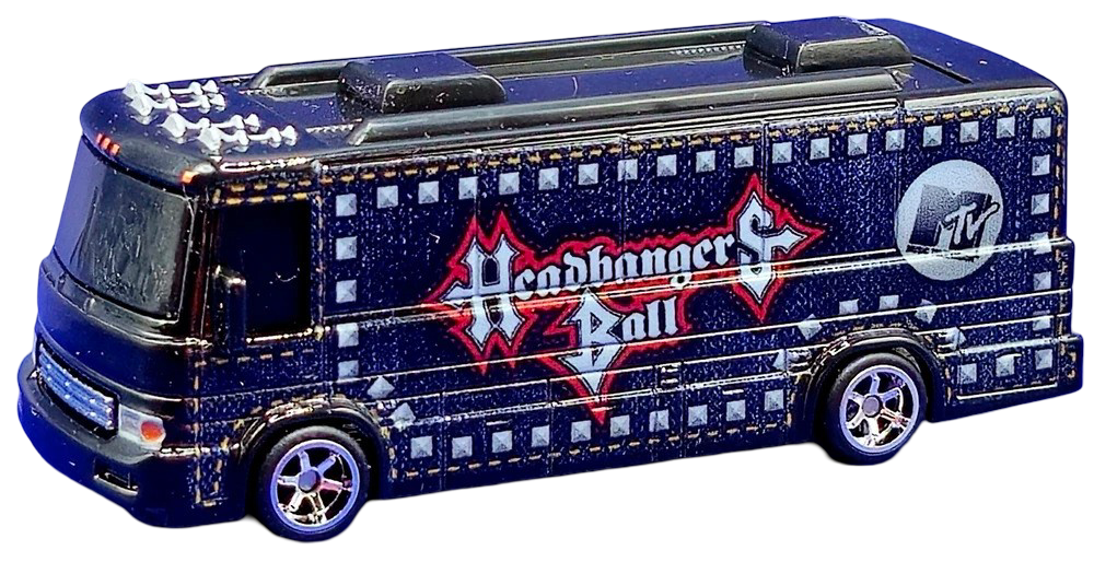 Hot Wheels 2025 - Premium / Pop Culture / MTV Headbangers Ball- HW Tour Bus - Black - Metal/Metal & Real Riders