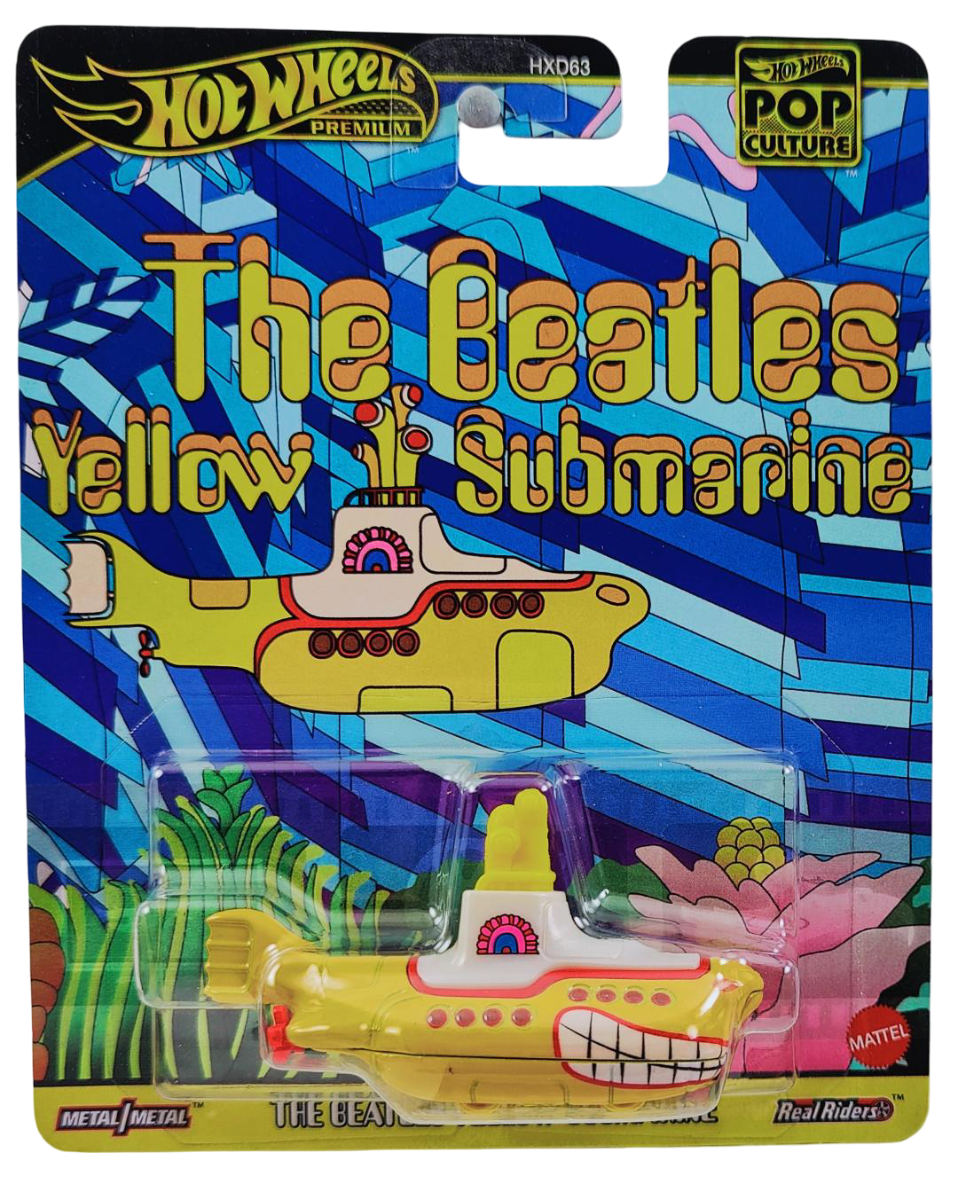 Hot Wheels 2025 - Premium / Pop Culture / Mix 2 - The Beatles Yellow Submarine - Yellow - Metal/Metal & Real Riders