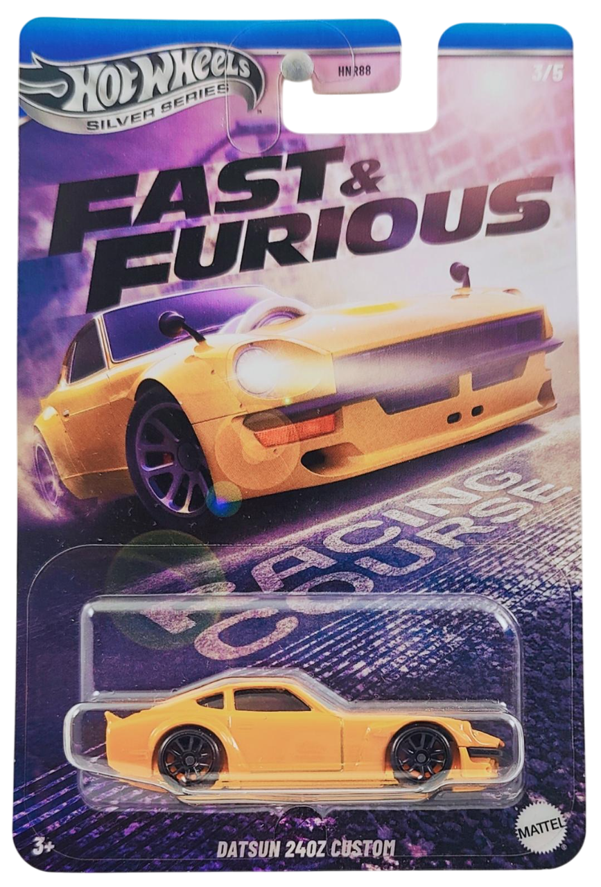 Hot Wheels 2025 - Theme / Silver Series / Fast & Furious: Racing Course Series 3/5 - Datsun 240Z Custom - Light Orange - MM5 Wheels - Walmart Exclusive - Fast & Furious Blister Card