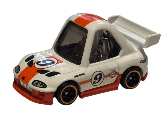 Hot Wheels 2025 - Silver Series / Tooned / Gulf Racing # 5/5 - Toyota MK4 Supra - White / #9 - BC5 Wheels - Walmart Exclusive
