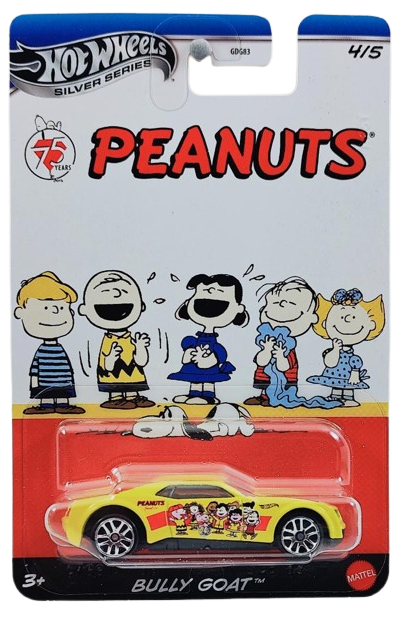Hot Wheels 2025 - Silver Series / Theme / Peanuts 75 Years Series 4/5 - Bully Goat - Yellow / Peanuts Gang on Door - MM5 Wheels - Walmart Exclusive