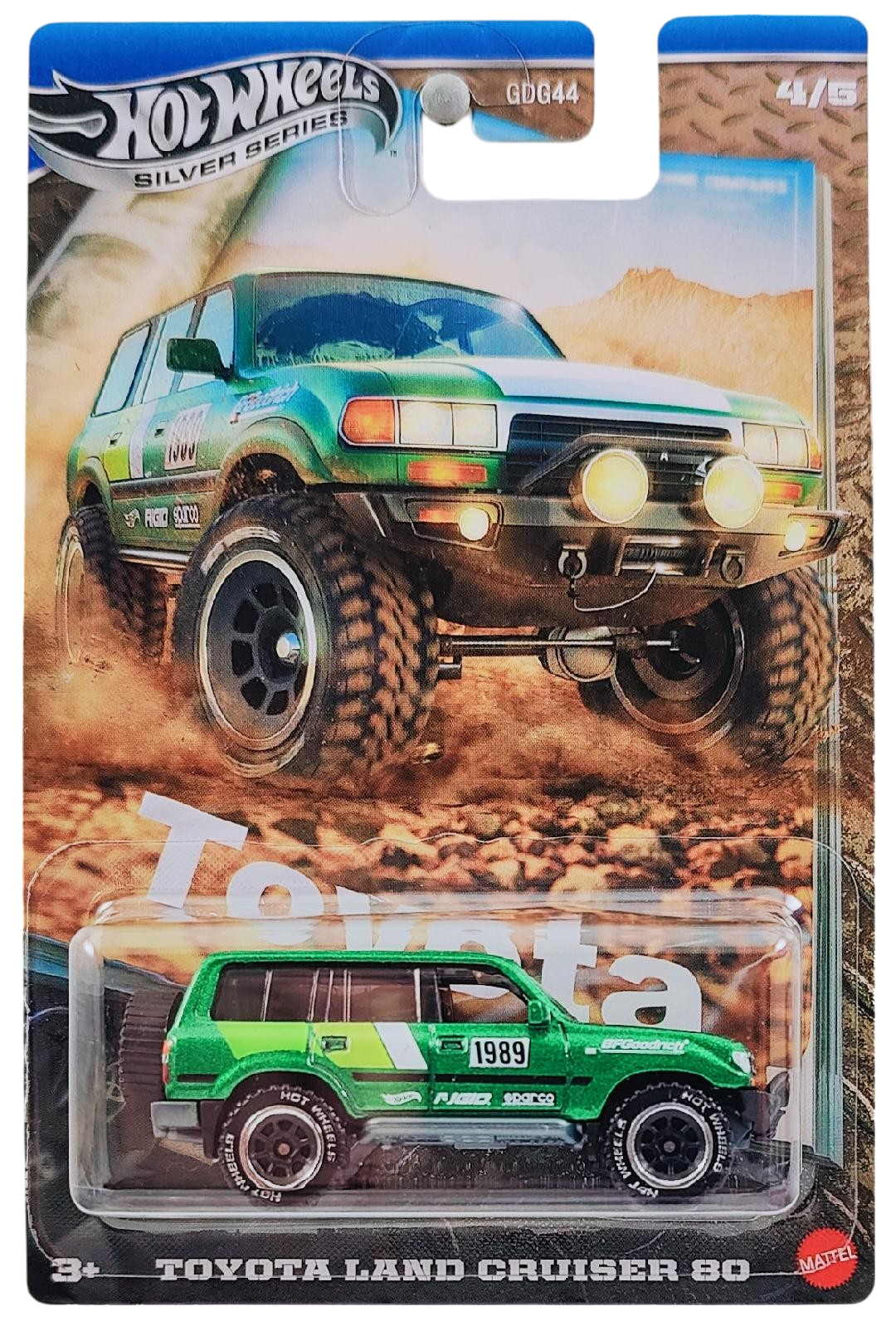 Hot Wheels 2025 - Silver Series / Theme Series / Toyota Series 4/5 - Toyota Land Cruiser 80 - Metalflake Green / #1989 - Off-Road Steelie (ORSW6) Wheels - Walmart Exclusive