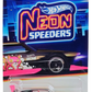 Hot Wheels 2025 - Theme / Neon Speeders 4/8 / Mix 1 - Mad Manga - Black & Neon Pink & Orange / Kitten Graphics / B&M - S5 Wheels - Walmart Exclusive