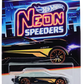 Hot Wheels 2025 - Theme / Neon Speeders 7/8 / Mix 2 - 2018 COPO Camaro SS - Glossy Black / Orange Stripes - Orange Chrome Speeders 6-Spoke (NS6) Wheels - Walmart Exclusive
