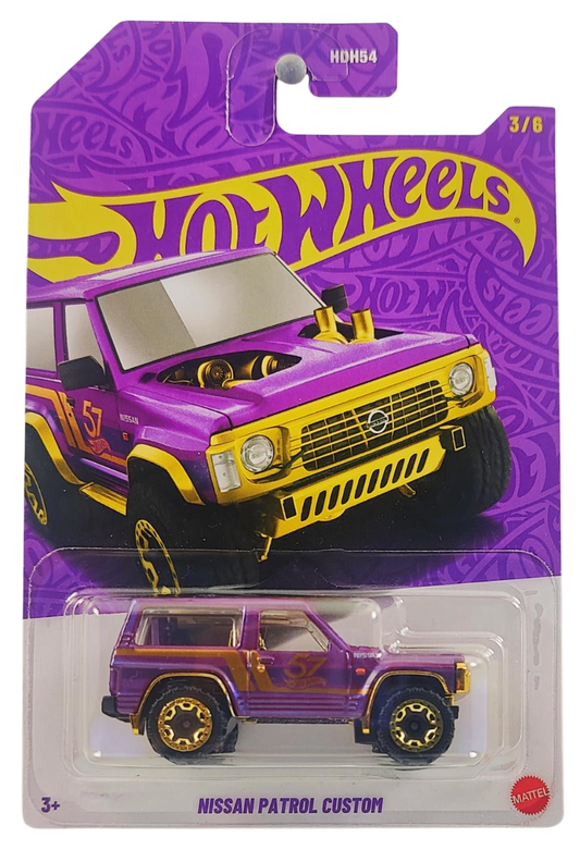 Hot Wheels 2025 - Theme / Mix 2 / Purple & Gold / 57th Anniversary 3/6 - Nissan Patrol Custom - Pearl Purple & Gold Chrome - Drug & Discount Stores Exclusive