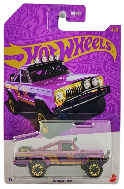 Hot Wheels 2025 - Theme / Purple & Gold / 57th Anniversary 3/6 - '73 Jeep J10 - Pearl Purple & Gold Chrome - Drug & Discount Stores Exclusive