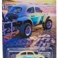 Hot Wheels 2025 - Silver Series / Theme Series / Surf's Up Series 5/5 - Volkswagen "Baja Bug" - Tan / Blue Fade Stripes - Chrome Off-Road Steelie - Walmart Exclusive