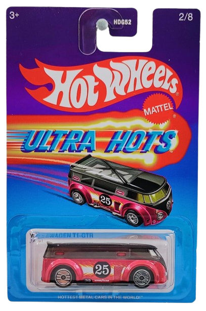 Hot Wheels 2025 - Ultra Hots 2/8 - Volkswagen T1-GTR - Pink - UH Wheels - Target Exclusive - Retro Ultra Hots Blister Card