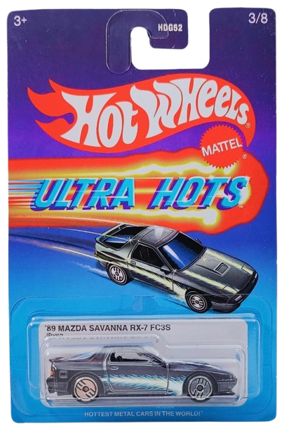 Hot Wheels 2025 - Ultra Hots 3/8 - '89 Mazda Savanna RX-7 FC35 - Spectraflame Black - UH Wheels - Target Exclusive - Retro Ultra Hots Blister Card