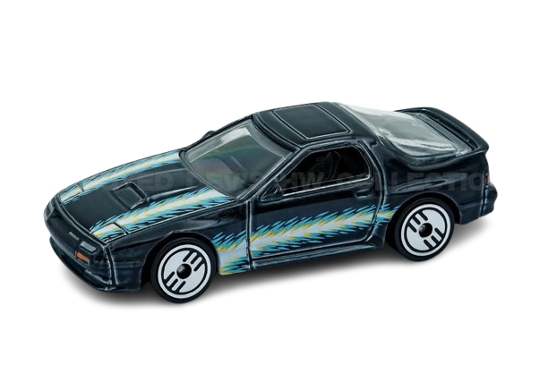 Hot Wheels 2025 - Ultra Hots 3/8 - '89 Mazda Savanna RX-7 FC35 - Spectraflame Black - UH Wheels - Target Exclusive - Retro Ultra Hots Blister Card