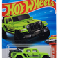 Hot Wheels 2026 - Collector # 014/250 - Truckin' Along 2/5 - '20 Jeep Gladiator - Neon Green - 2 Motorcycles molded in bed - USA Card