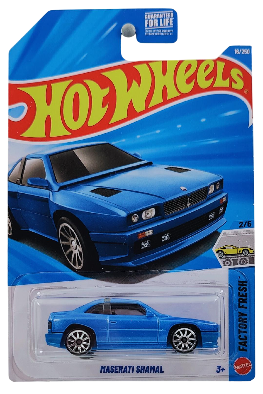 Hot Wheels 2026 - Collector # 016/250 - Factory Fresh 2/5 - Maserati Shamal - Metalflake Blue - 10 Spoke Wheels - USA Card