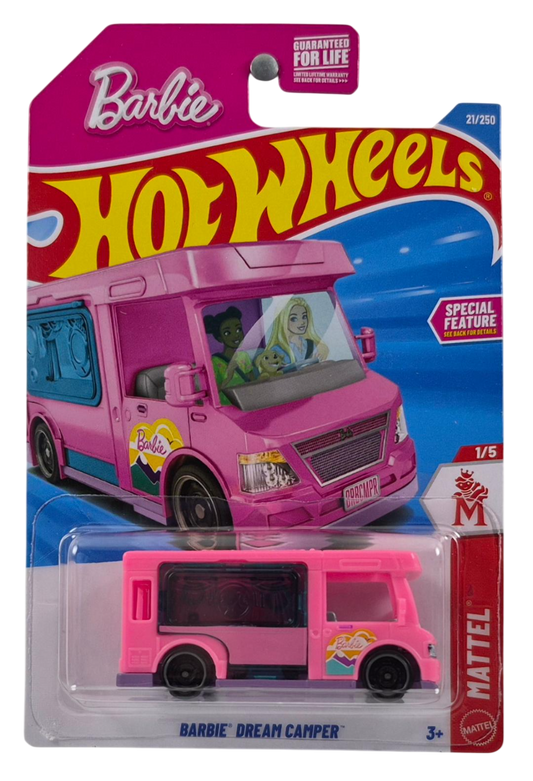 Hot Wheels 2026 - Collector # 021/250 - Mattel 1/5 - Barbie Dream Camper - Pink - DD8 Spoke Wheels - USA '2026 - Barbie' Card