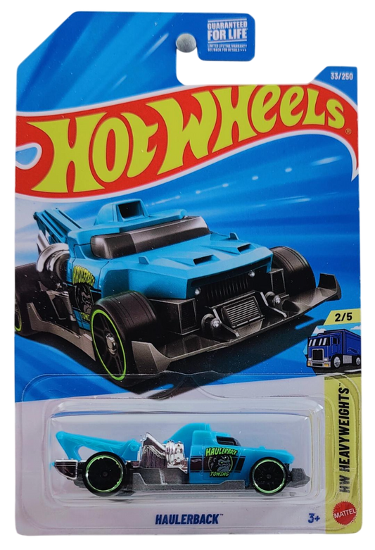 Hot Wheels 2026 - Collector # 033/250 - HW Heavyweights 2/5 - Haulerback - Blue / 'Haulerback Towing'  - PR5 Wheels - USA '2026' Card