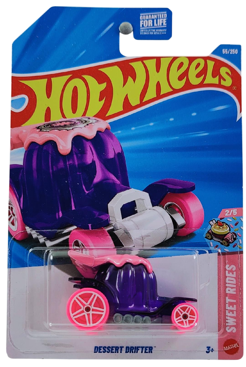 Hot Wheels 2026 - Collector # 055/250 - Sweet Rides 2/5 - Dessert Drifter - Purple & Pink - PR5 Wheels - USA '2026' Card