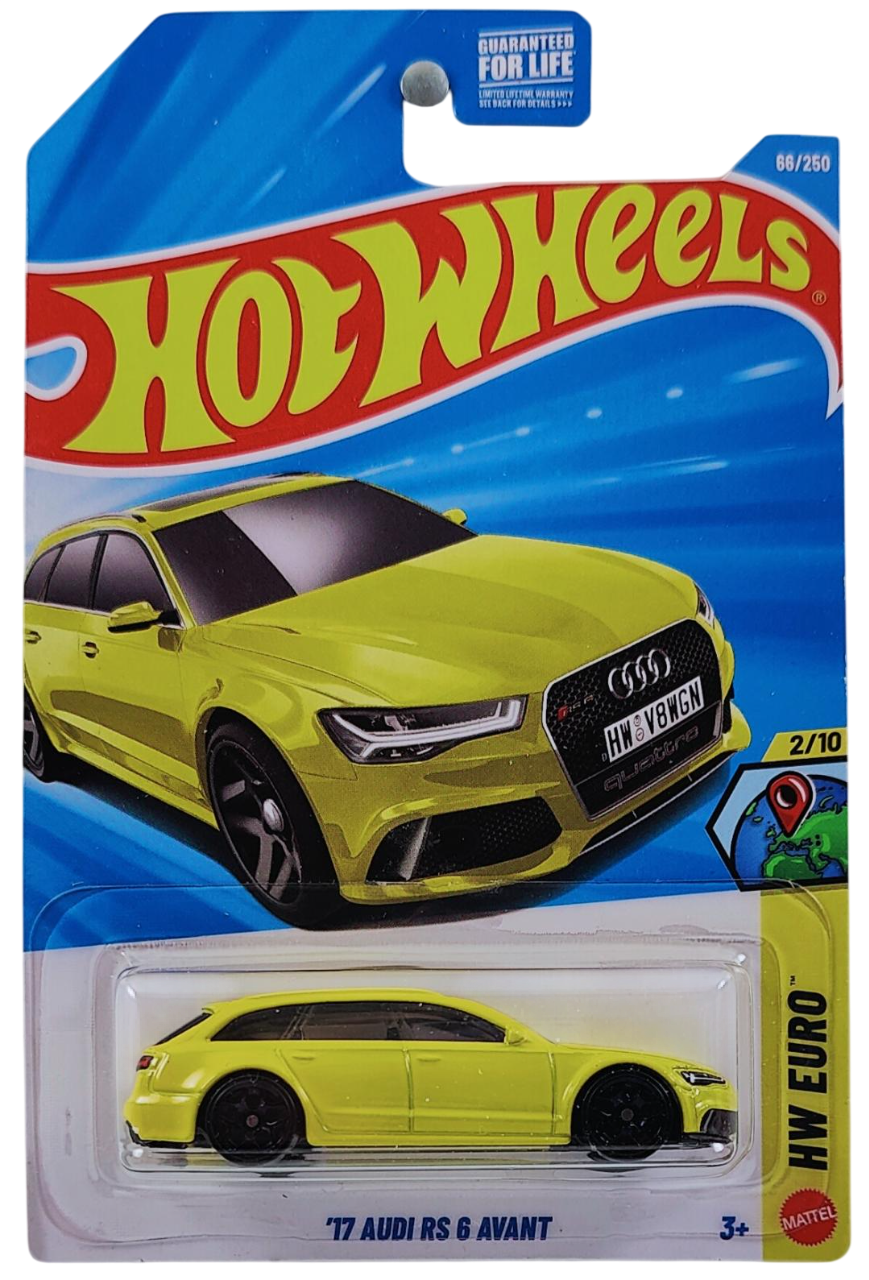 Hot Wheels 2026 - Collector # 066/250 - HW Euro 2/10 - '17 Audi RS 6 Avant - Yellow - Black Y5 Wheels - USA '2026' Card