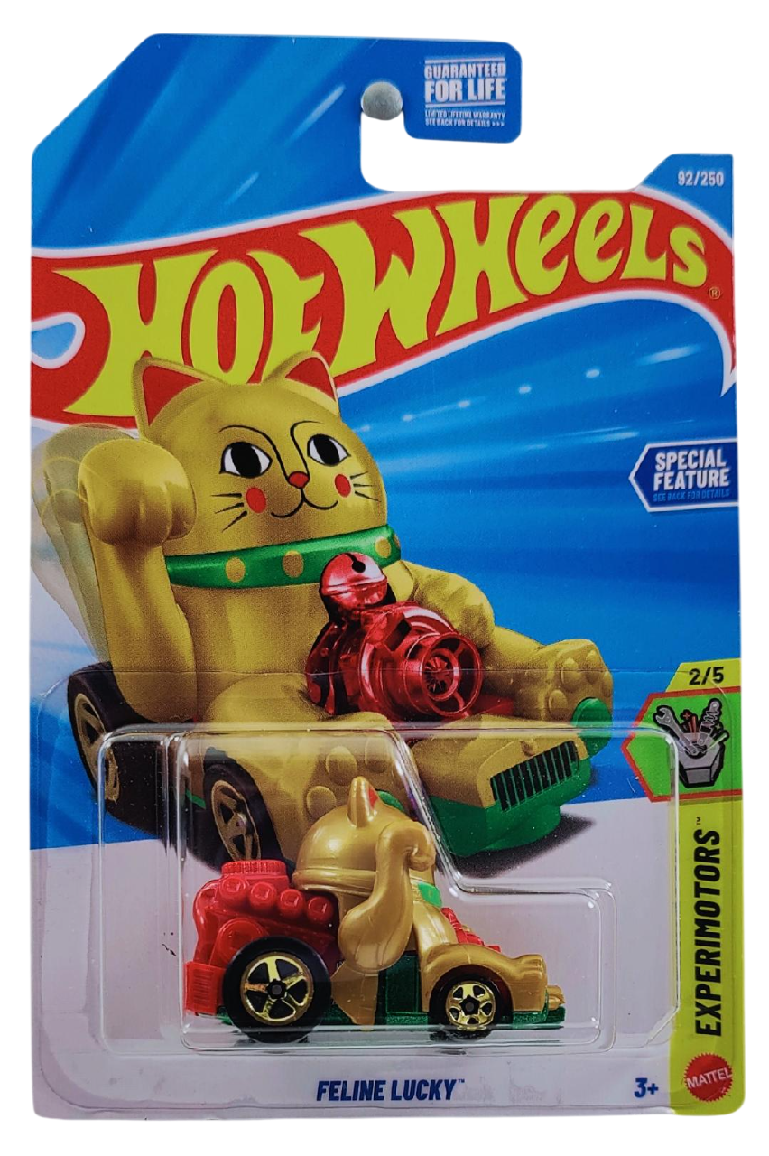 Hot Wheels 2026 - Collector # 092/250 - Experimoors 2/5 - Feline Lucky - Gold - USA '2026' Card