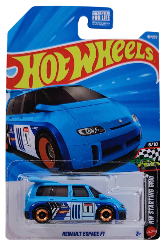 Hot Wheels 2026 - Collector # 099/250 - HW Starting Grid 6/10 - Renault Espace F1 - Blue / #1 - L4 Wheels - USA '2026' Card