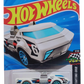 Hot Wheels 2026 - Collector # 100/250 - HW Starting Grid 7/10 - Twin Dorado - White - Chrome Blue 10 Spoke Wheels - USA '2026' Card