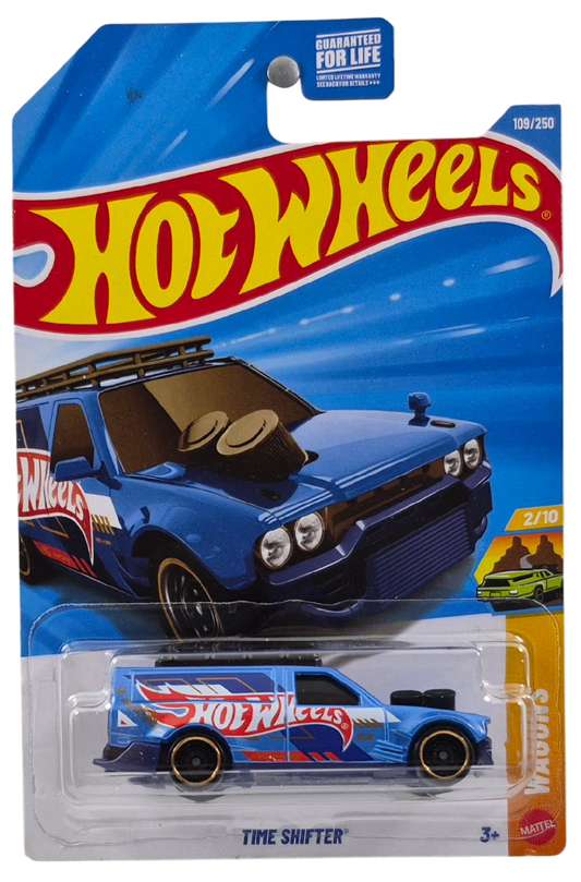 Hot Wheels 2026 - Collector # 109/250 - Wagons 2/10 - Time Shifter - Blue Metalflake - Gold DD8 Wheels - USA '2026' Card