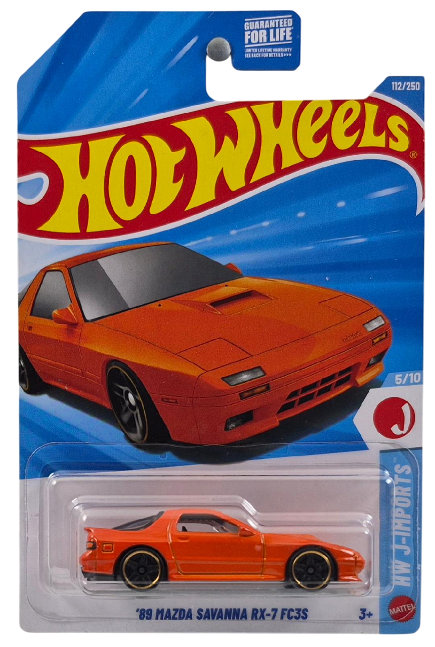 Hot Wheels 2026 - Collector # 113/250 - HW J-Imports 5/10 - '89 Mazda Savanna RX-7 FC3S - Orange - PR5 Wheels - USA '2026' Card