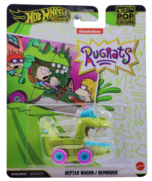 Hot Wheels 2026 - Premium / Pop Culture / Mix 1 / RugRats - Reptar Wagon / Remorque - Green - Metal/Metal & Real Riders - Thick Blister Card