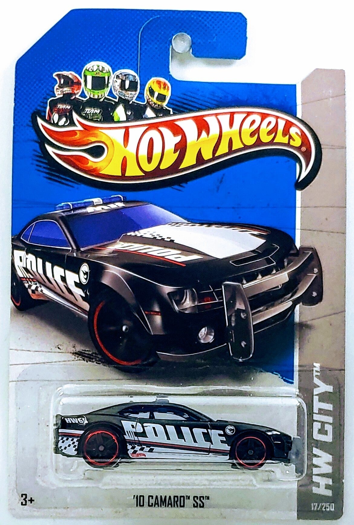 Hot Wheels 2013 - Collector # 017/250 - HW City / Rescue / Treasure Hunts - '10 Camaro SS - Black & White / Police - USA Card