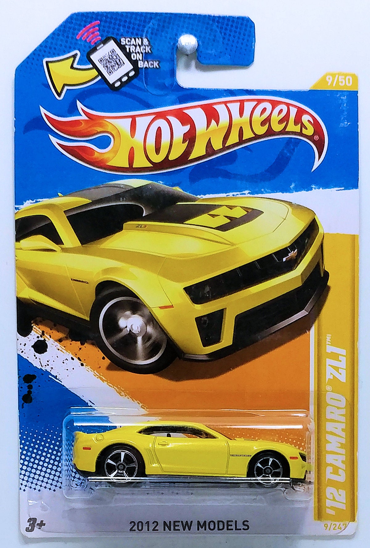 Hot Wheels 2012 - Collector # 009/247 - New Models 9/50 - '12 Camaro ZL1 - Yellow - Kroger Exclusive! - USA Card