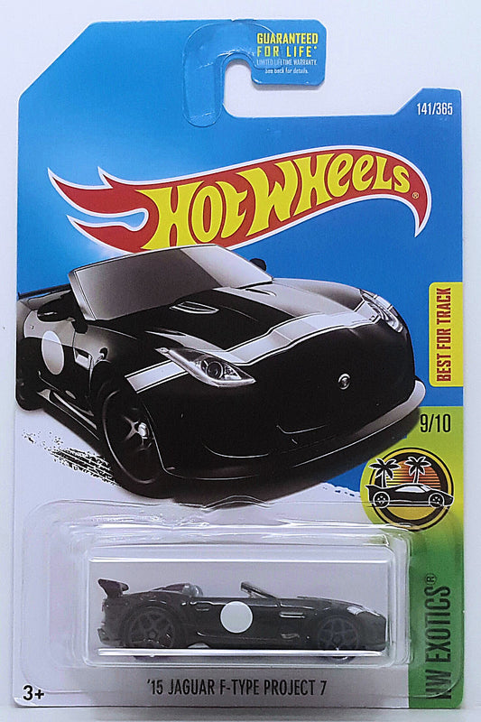 Hot Wheels 2017 - Collector # 141/365 - HW Exotics 9/10 - '15 Jaguar F-Type Project 7 - Black - USA Card