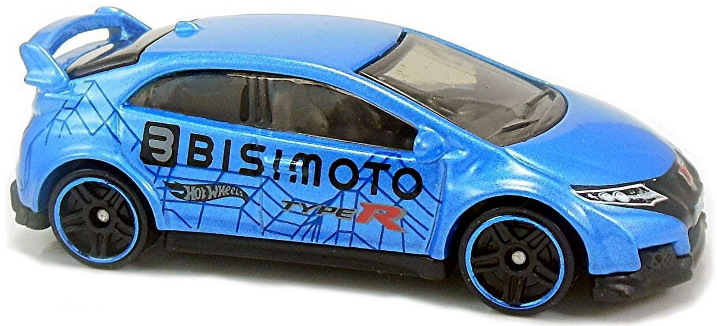 Hot Wheels 2018 - Collector # 245/365 - HW Speed Graphics 2/10 - '16 Honda Civic Type R - Blue / BISTMOTO - PR5 Wheels - International Card