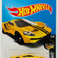 Hot Wheels 2017 - Collector # 308/365 - Nightburnerz 2/10 - '17 Ford GT - Yellow / Black Racing Stripes - USA Card