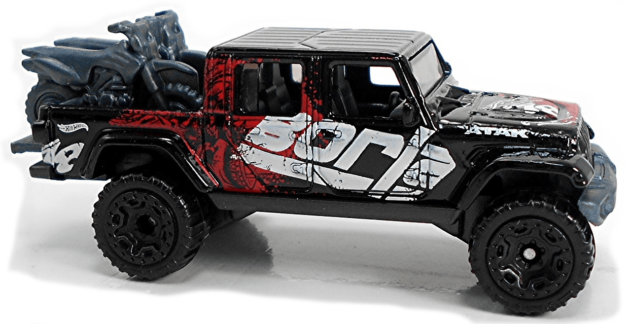 Hot Wheels 2022 - Collector # 026/250 - Baja Blazers 4/10 - '20 Jeep Gladiator - Black / Borla - USA Card