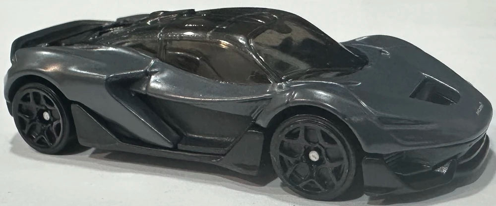 Hot Wheels 2025 - Collector # 142/250 - HW Race Day 6/10 - New Models - McLaren W1 - Satin Graphite Gray - Black Y5 Spoke Wheels - USA Card