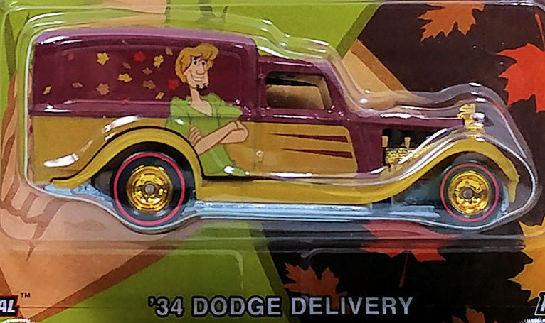 Hot Wheels 2017 - Premium / Pop Culture / Scooby-Doo! 4/5 - '34 Dodge Delivery - Brown over Gold / Shaggy Graphics - Metal/Metal & Real Riders