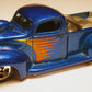 Hot Wheels 1998 - Collector # 654 - First Editions 20/40 - ’40 Ford (Drag Truck) - Dark Blue Metalflake - 5 Spokes - China - USA Blue Car Card