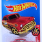 Hot Wheels 2016 - Collector # 097/250 - HW Flames 7/10 - '52 Hudson Hornet - Red / #28 - Gold 5 Spokes - USA Card