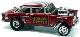 Hot Wheels 2017 - 17th Annual Collectors Nationals / Pittsburgh, PA / April 5-9, 2018 - Commemorate Car 2/4 - '55 Chevy Bel Air Gasser - Dark Red 'Wicked Gasser' - Metal/Metal & Real Riders - #2002/2800 - Kar Keeper
