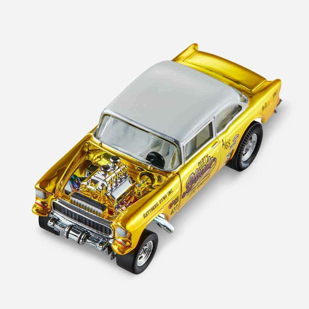 Hot Wheels 2019 - HWC / RLC sELECTIONs 1/1 - '55 Chevy Bel Air (Gasser) - Spectraflame Yellow - Metal/Metal & Real Riders - Kar Keeper