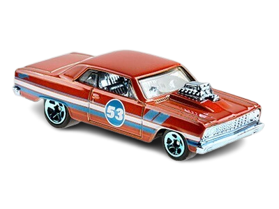 Hot Wheels 2021 - Theme / 53rd Anniversary / Wave 1 / Orange & Blue Series # 1/5 - '64 Chevy Chevelle SS - Metalflake Orange - Blue 5 Spoke Wheels - Orange Blister Card - Drug Stores Exclusive